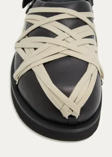 Rick Owens Men's Megalace Leather Slides | Thumbnail 5 Rick Owens Men's Megalace Leather Slides | Thumbnail 5