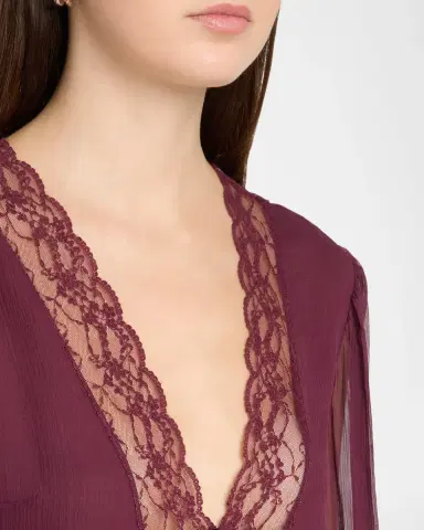 LoveShackFancy Thessira Lace-Trim Chiffon Blouse | Thumbnail 5 LoveShackFancy Thessira Lace-Trim Chiffon Blouse | Thumbnail 5
