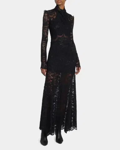 Rabanne Layered Lace Maxi Dress | Thumbnail 4 Rabanne Layered Lace Maxi Dress | Thumbnail 4