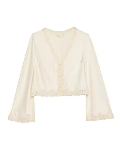 LoveShackFancy Fioretta Lace-Trim Satin Top | Thumbnail 1 LoveShackFancy Fioretta Lace-Trim Satin Top | Thumbnail 1