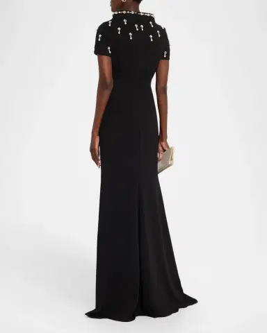 BADGLEY MISCHKA Crystal Embellished Mermaid Gown | Thumbnail 3 BADGLEY MISCHKA Crystal Embellished Mermaid Gown | Thumbnail 3