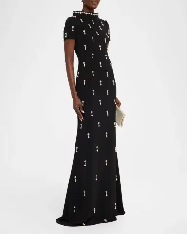 BADGLEY MISCHKA Crystal Embellished Mermaid Gown | Thumbnail 4 BADGLEY MISCHKA Crystal Embellished Mermaid Gown | Thumbnail 4