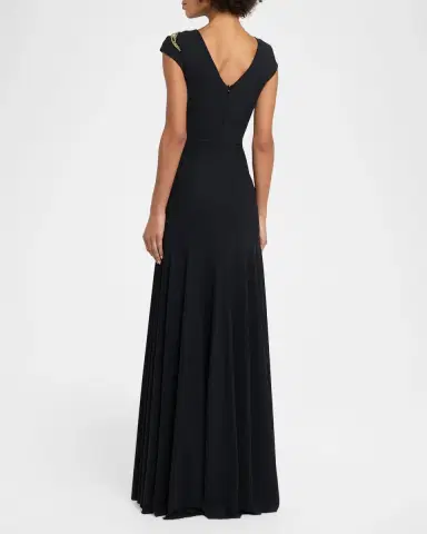 Chiara Boni La Petite Robe Isolda Beaded 3D Flower Appliqué Drop-Waist Maxi Dress | Thumbnail 3 Chiara Boni La Petite Robe Isolda Beaded 3D Flower Appliqué Drop-Waist Maxi Dress | Thumbnail 3