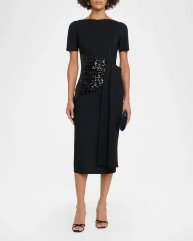 Chiara Boni La Petite Robe Sedva Sequin-Embellished Sheath Midi Dress | Thumbnail 2 Chiara Boni La Petite Robe Sedva Sequin-Embellished Sheath Midi Dress | Thumbnail 2