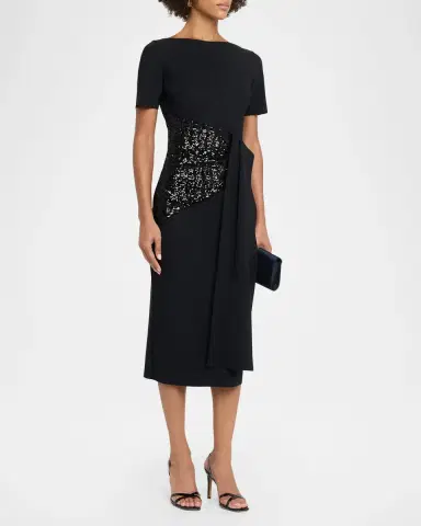 Chiara Boni La Petite Robe Sedva Sequin-Embellished Sheath Midi Dress | Thumbnail 4 Chiara Boni La Petite Robe Sedva Sequin-Embellished Sheath Midi Dress | Thumbnail 4