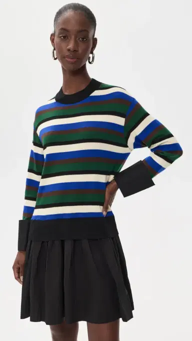 SIMONMILLER Pip Poplin Combo Dress Rugby tripe | Thumbnail 2 SIMONMILLER Pip Poplin Combo Dress Rugby tripe | Thumbnail 2