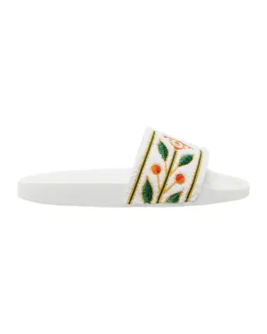 Casablanca Logo Embroidered Slides | Thumbnail 1 Casablanca Logo Embroidered Slides | Thumbnail 1