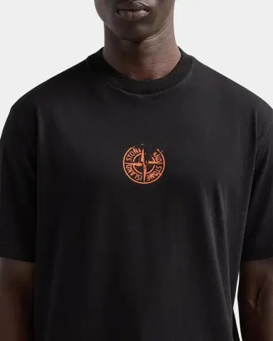 Stone Island Men's Logo Cotton Crewneck T-Shirt | Thumbnail 4 Stone Island Men's Logo Cotton Crewneck T-Shirt | Thumbnail 4