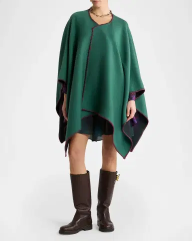 Etro Reversible Jacquard Cape | Thumbnail 2 Etro Reversible Jacquard Cape | Thumbnail 2