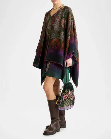 Etro Reversible Jacquard Cape | Thumbnail 4 Etro Reversible Jacquard Cape | Thumbnail 4