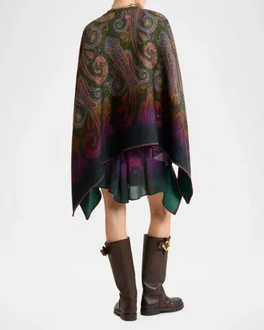 Etro Reversible Jacquard Cape | Thumbnail 6 Etro Reversible Jacquard Cape | Thumbnail 6