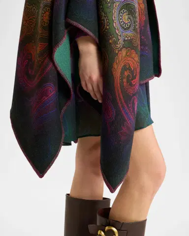 Etro Reversible Jacquard Cape | Thumbnail 7 Etro Reversible Jacquard Cape | Thumbnail 7