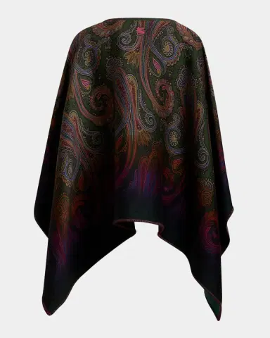 Etro Reversible Jacquard Cape | Thumbnail 9 Etro Reversible Jacquard Cape | Thumbnail 9