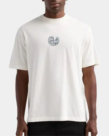 Stone Island Men's Logo Cotton Crewneck T-Shirt | Thumbnail 4 Stone Island Men's Logo Cotton Crewneck T-Shirt | Thumbnail 4
