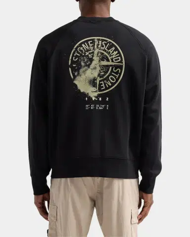 Stone Island Men's Felpa Cotton Crewneck Sweatshirt | Thumbnail 3 Stone Island Men's Felpa Cotton Crewneck Sweatshirt | Thumbnail 3