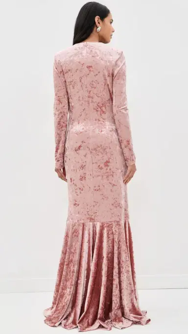 CAROLINE CONSTAS Alexandra Velvet Gown Dusty Rose | Thumbnail 3 CAROLINE CONSTAS Alexandra Velvet Gown Dusty Rose | Thumbnail 3