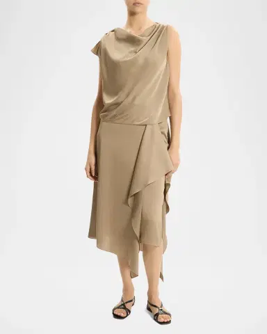 Theory Cowlneck Satin Blouse | Thumbnail 2 Theory Cowlneck Satin Blouse | Thumbnail 2