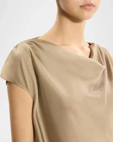 Theory Cowlneck Satin Blouse | Thumbnail 5 Theory Cowlneck Satin Blouse | Thumbnail 5