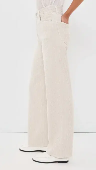 AGOLDE Ren High Rise Wide Leg Corduroy Pants Bone | Thumbnail 4 AGOLDE Ren High Rise Wide Leg Corduroy Pants Bone | Thumbnail 4