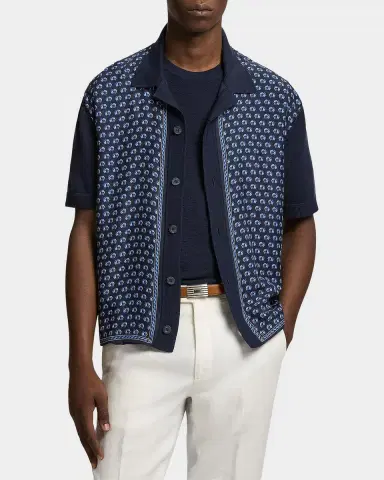 Ralph Lauren Purple Label Men's Silk-Cotton Short-Sleeve Cardigan | Thumbnail 3 Ralph Lauren Purple Label Men's Silk-Cotton Short-Sleeve Cardigan | Thumbnail 3