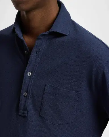 Ralph Lauren Purple Label Men's Washed Piqué Polo Shirt | Thumbnail 5 Ralph Lauren Purple Label Men's Washed Piqué Polo Shirt | Thumbnail 5