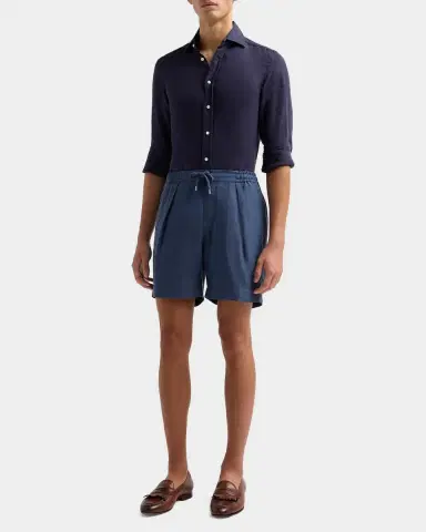 Ralph Lauren Purple Label Silk-Linen Drawstring Shorts | Thumbnail 2 Ralph Lauren Purple Label Silk-Linen Drawstring Shorts | Thumbnail 2