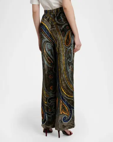 Etro Paisley Velvet Straight-Leg Pants | Thumbnail 3 Etro Paisley Velvet Straight-Leg Pants | Thumbnail 3