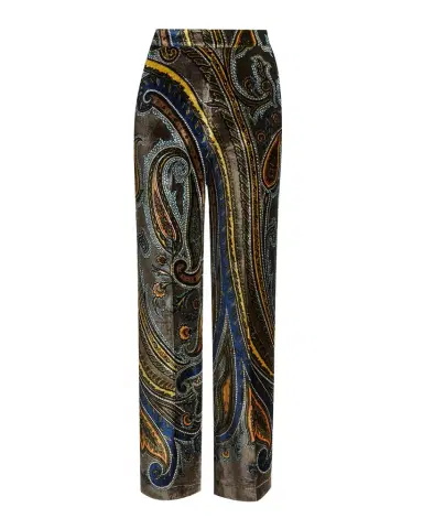 Etro Paisley Velvet Straight-Leg Pants | Thumbnail 1 Etro Paisley Velvet Straight-Leg Pants | Thumbnail 1