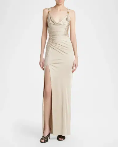 Versace Draped Sleeveless Gown | Thumbnail 2 Versace Draped Sleeveless Gown | Thumbnail 2