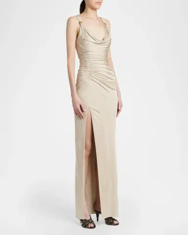 Versace Draped Sleeveless Gown | Thumbnail 4 Versace Draped Sleeveless Gown | Thumbnail 4