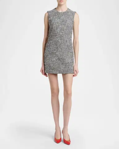 Versace Sleeveless Buttoned Boucle Tweed Mini Dress | Thumbnail 2 Versace Sleeveless Buttoned Boucle Tweed Mini Dress | Thumbnail 2