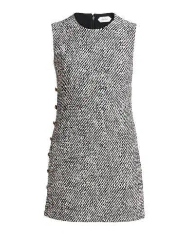 Versace Sleeveless Buttoned Boucle Tweed Mini Dress | Thumbnail 1 Versace Sleeveless Buttoned Boucle Tweed Mini Dress | Thumbnail 1