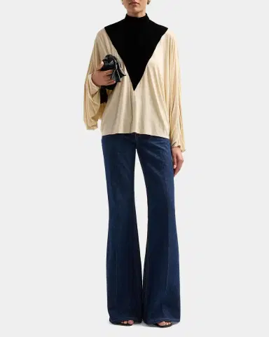 Zimmermann Valiant Velvet & Jersey Batwing Top | Thumbnail 2 Zimmermann Valiant Velvet & Jersey Batwing Top | Thumbnail 2