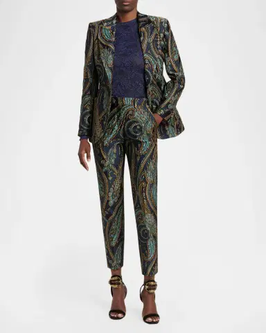 Etro Bristol Paisley Jacquard SLim-Leg Ankle Trousers | Thumbnail 2 Etro Bristol Paisley Jacquard SLim-Leg Ankle Trousers | Thumbnail 2