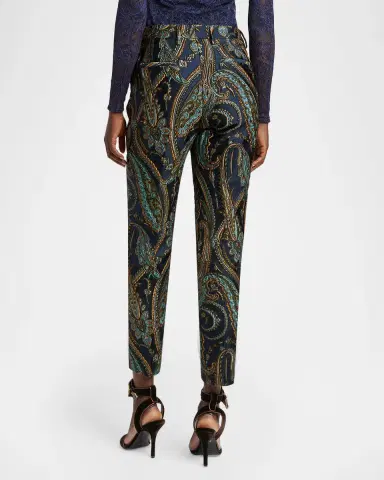 Etro Bristol Paisley Jacquard SLim-Leg Ankle Trousers | Thumbnail 3 Etro Bristol Paisley Jacquard SLim-Leg Ankle Trousers | Thumbnail 3