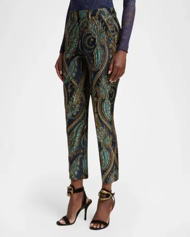 Etro Bristol Paisley Jacquard SLim-Leg Ankle Trousers | Thumbnail 4 Etro Bristol Paisley Jacquard SLim-Leg Ankle Trousers | Thumbnail 4