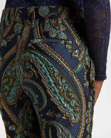 Etro Bristol Paisley Jacquard SLim-Leg Ankle Trousers | Thumbnail 5 Etro Bristol Paisley Jacquard SLim-Leg Ankle Trousers | Thumbnail 5