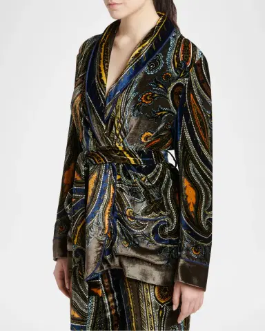 Etro Paisley Velvet Wrap Jacket | Thumbnail 4 Etro Paisley Velvet Wrap Jacket | Thumbnail 4
