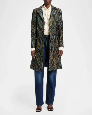 Etro Paisley Jacquard Single-Breasted Long Coat | Thumbnail 2 Etro Paisley Jacquard Single-Breasted Long Coat | Thumbnail 2
