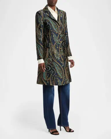 Etro Paisley Jacquard Single-Breasted Long Coat | Thumbnail 4 Etro Paisley Jacquard Single-Breasted Long Coat | Thumbnail 4