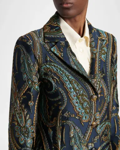 Etro Paisley Jacquard Single-Breasted Long Coat | Thumbnail 5 Etro Paisley Jacquard Single-Breasted Long Coat | Thumbnail 5