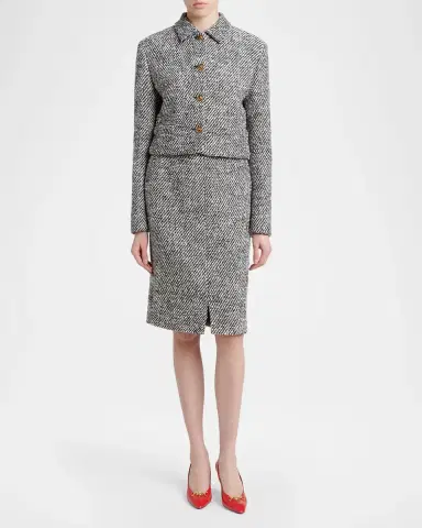 Versace Boucle Tweed Informal Lady Jacket | Thumbnail 2 Versace Boucle Tweed Informal Lady Jacket | Thumbnail 2