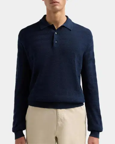 Ralph Lauren Tonal Textured Stripe Knit Polo Sweater | Thumbnail 4 Ralph Lauren Tonal Textured Stripe Knit Polo Sweater | Thumbnail 4
