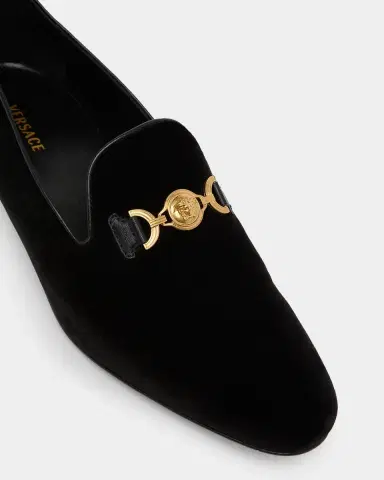 Versace Men's Medusa Velvet Loafers | Thumbnail 5 Versace Men's Medusa Velvet Loafers | Thumbnail 5