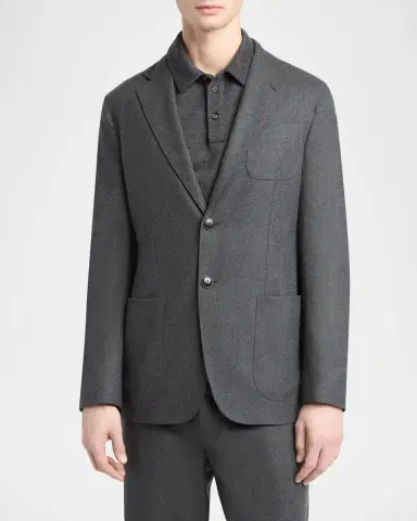 Giorgio Armani Men's Upton Cashmere-Stretch Blazer | Thumbnail 4 Giorgio Armani Men's Upton Cashmere-Stretch Blazer | Thumbnail 4