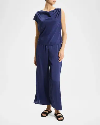 Theory Cowlneck Satin Blouse | Thumbnail 2 Theory Cowlneck Satin Blouse | Thumbnail 2