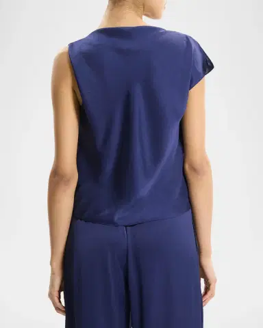 Theory Cowlneck Satin Blouse | Thumbnail 3 Theory Cowlneck Satin Blouse | Thumbnail 3