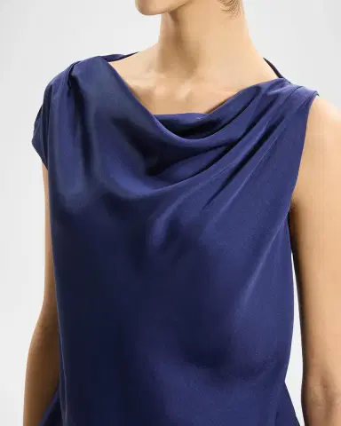 Theory Cowlneck Satin Blouse | Thumbnail 5 Theory Cowlneck Satin Blouse | Thumbnail 5