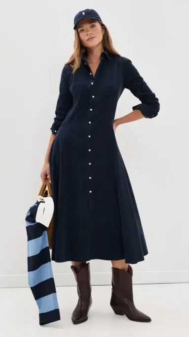 Polo Ralph Lauren Corduroy Collared Dress Navy | Thumbnail 5 Polo Ralph Lauren Corduroy Collared Dress Navy | Thumbnail 5