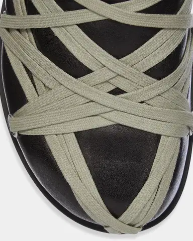 Rick Owens Men's Megalace Leather Slides | Thumbnail 3 Rick Owens Men's Megalace Leather Slides | Thumbnail 3